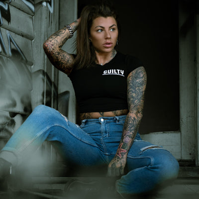 Mischief Crop Tee Black