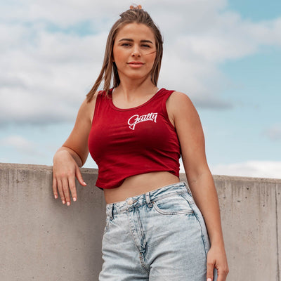 Guilty Crop Singlet Royal Red