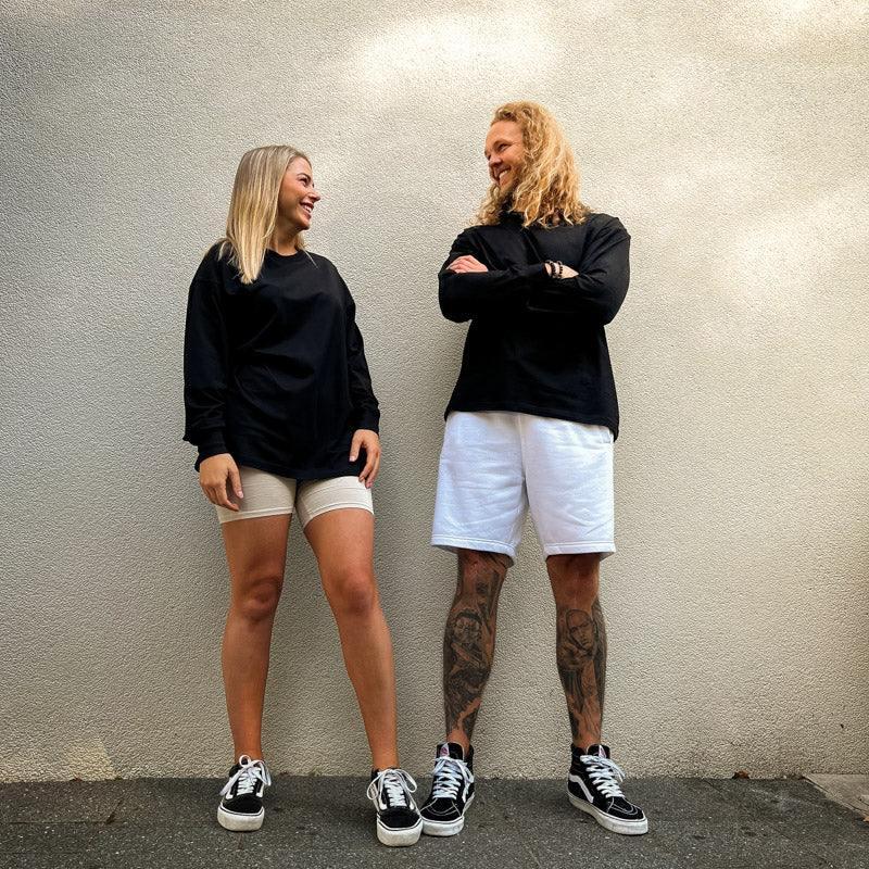 OS GA Long Sleeve Black - Unisex black long sleeve shirt by Guilty Apparel, perfect for action sports and adventure