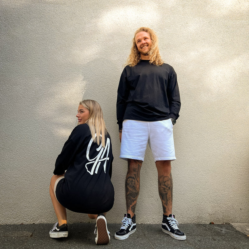 OS GA Long Sleeve Black - Unisex black long sleeve shirt by Guilty Apparel, perfect for action sports and adventure